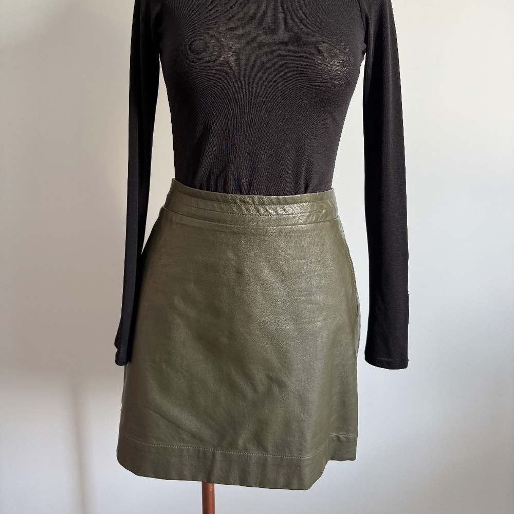 Reitmans - Kaki Faux Leather Mini Skirt